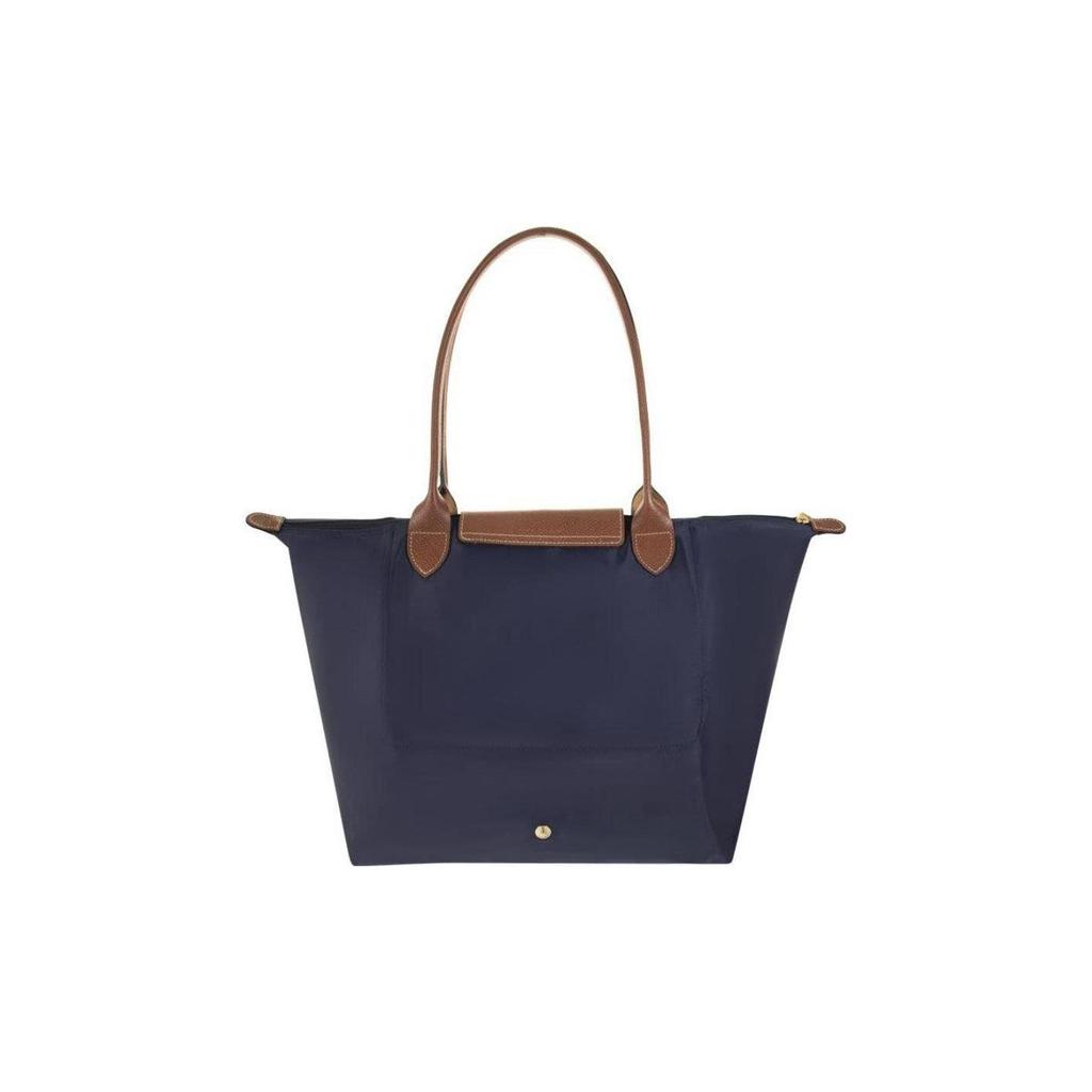 Longchamp Le Pliage 31 Складная Сумка-пельмень с Логотипом Сумка на Плечо из Холста и Кожи Большая Женская Сумка Темно-синий 1899089P68
