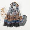 Spring and Summer New Light and Breathable Bali Yarn Floral Print Shawl Literary Small Fresh and Elegant Women's Scarf