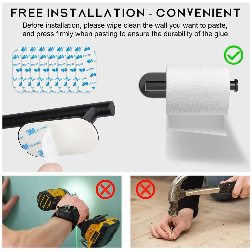 Комплект фурнитуры для ванной из нержавеющей стали, держатель для полотенец без сверления, самоклеящийся держатель для туалетной бумаги, крючок для халата, аксессуары для ванной комнаты