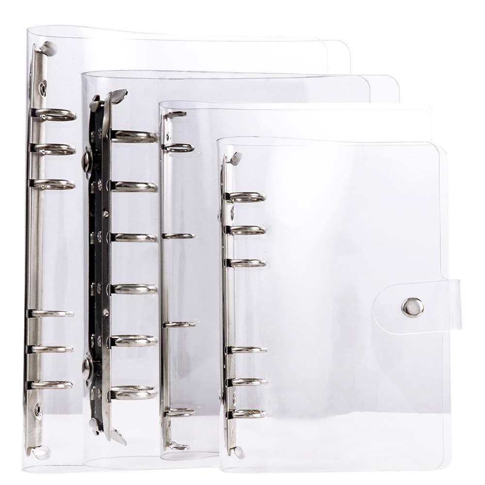A4/A5/A6/A7 Школьная папка-клип из пластика, прозрачная, на кольцах для листов, планер, блокнот