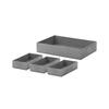 Like-it Tidy Up Box Starter Kit (4 Shallow Boxes) TDS-03 Gray, a Versatile Storage Box That Neatly Organizes Small Items, Perfect for Small Item Stora