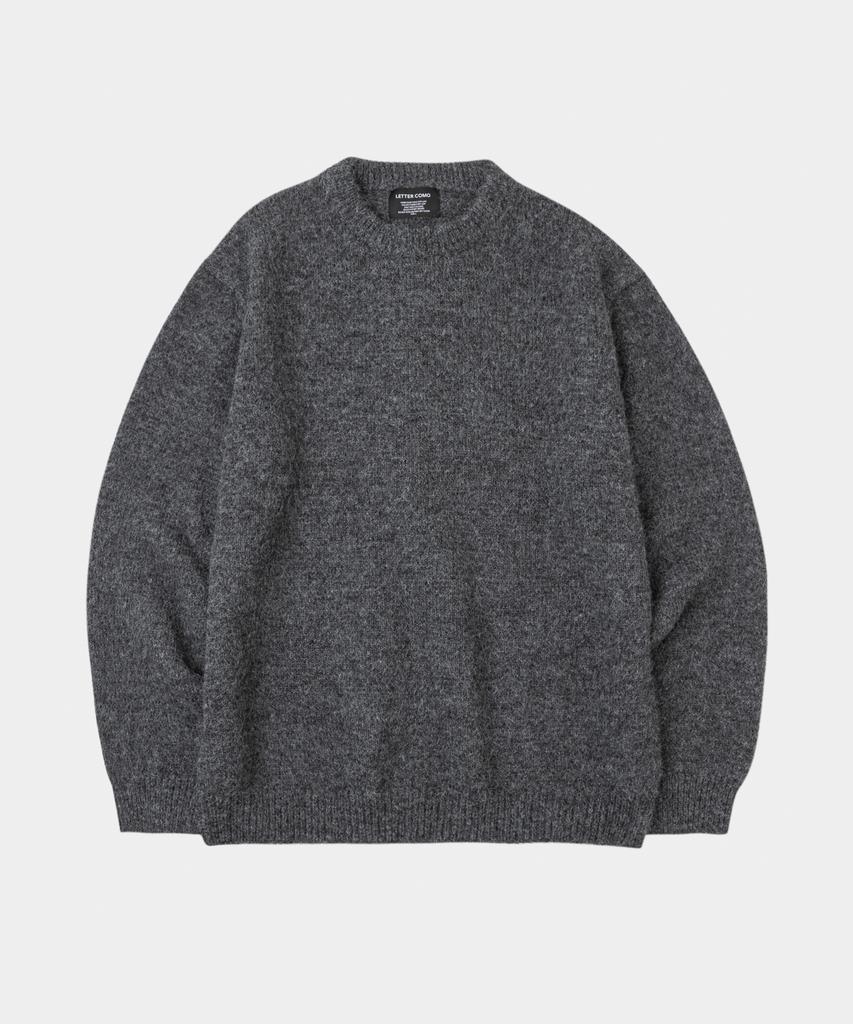 LETTERCOMO Daily Wool Round Knit Charcoal