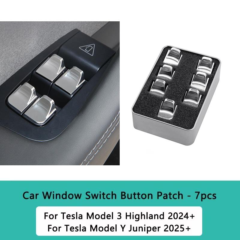 HEENVN Model Y Juniper 2025 2026 Car Open Door Button Stickers for Tesla Model 3 Highland Model YL Button Trim Protector Decals