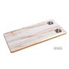 31.1x15.75in Wood Table Top Solid Wood Marble Grain Desktop Panel with Stainless Steel Cup Holders