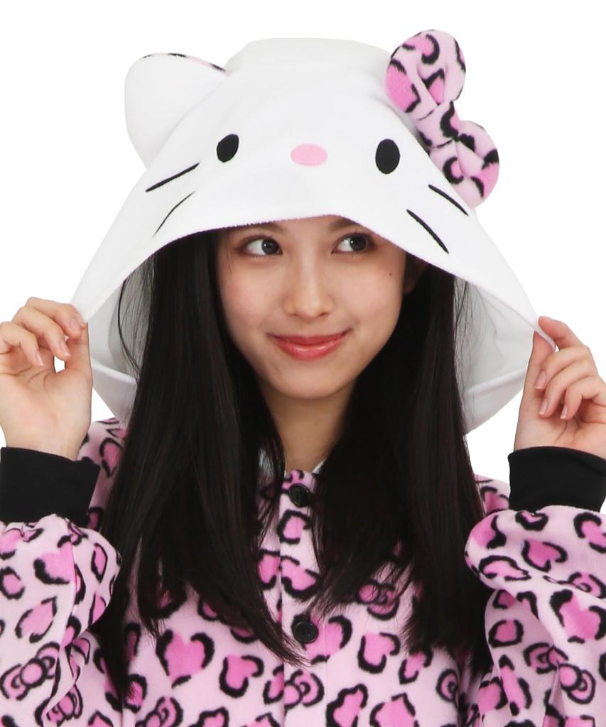 Флисовый кигуруми с персонажем Размер подходит для Sanrio Leopard Kitty [SAZAC] (Один Все)