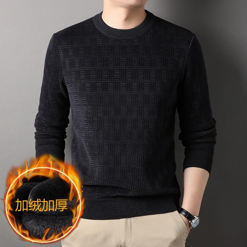 Men S Winter Chenille Long Sleeve Pullover Sweater Casual Warm Base Layer
