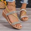 Shoes for Women Summer Fashion Women Slip on Rhinestone Plus Size 35-43 Platform Sandals Non-slip Wedges Sandalias De Mujer