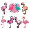 Аксессуары для Crocs Фламинго: Цветы из мягкой ПВХ-резины и мультяшные пряжки для обуви