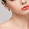 1 Pair Women Huggie Earrings Cubic Zirconia Round Hoop Earrings Couple Ear Jewelry Electroplated Copper Geomatric Hanging Earrings for Prom Party