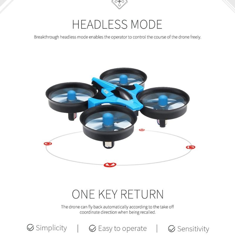 Genuin H36 Mini Drone with Light Remote Control Ship 3 Modes 2.4G Quadcopter 360° Flips and Rolls Helicopter UAV Rc Full-coverage Protective Ring