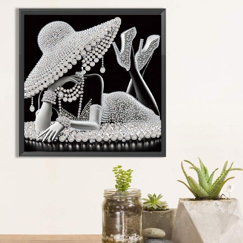 5D DIY Partial Special Shaped Drill Diamond Painting Kit Elegant Lady Decoration Home Decoration Gift