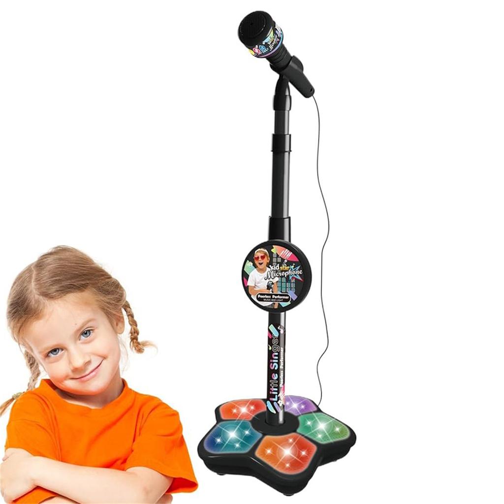Детский игрушечный микрофон с подставкой, улучшенные возможности подключения для MP3, мобильного телефона, караоке-машины для детей, подарок на день рождения для девочек и мальчиков | Игрушка для детей