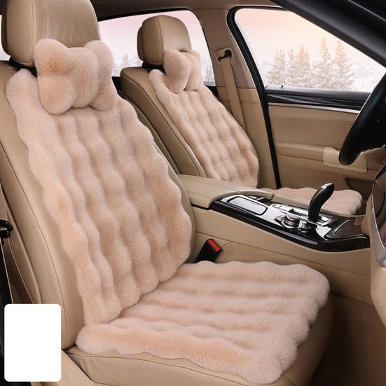 Утолщенные плюшевые подушки для автомобильных сидений, мягкие, пушистые, теплые, нескользящие чехлы для передних и задних сидений