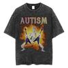 Mens Clothes Tee Shirt Homme TShirts Men Autism Skeleton Meme  Human Funny Skull Washed Short Sleeved Round Neck Yk Tshirt