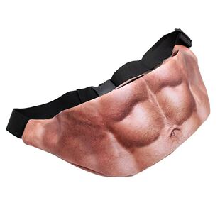 Novelty Simulated Beer Belly Waist Bag Funny Fake Belly Fanny Pack Abs Costume Sports Waist Pack for Parties and Outdoor Use