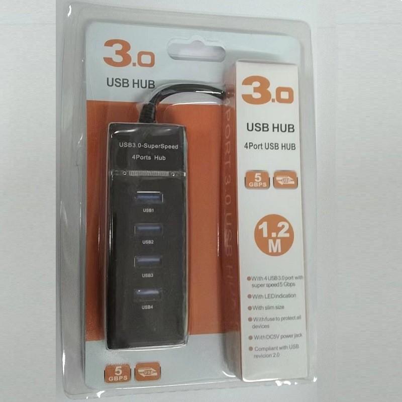 USB 2.0 Хаб-разветвитель с 1 на 4 порта и кабелем 1,2 м для расширения ноутбука/настольного компьютера