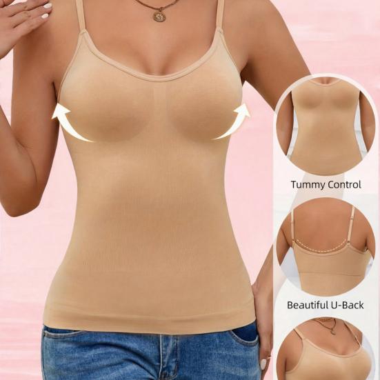 Женская майка-топ на бретелях-спагетти с вырезом-ковшом, со встроенным бюстгальтером, с подкладкой, базовая майка-ками, летний повседневный топ без рукавов для тренировок