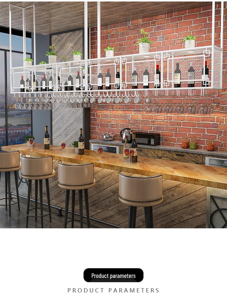 Wrought Iron Hanging Wine & Stemware Rack for Bar or Restaurant