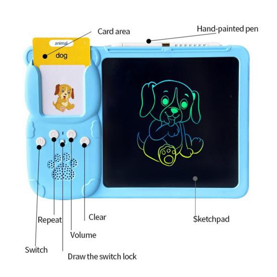 Learning Machine Interactive Flash Cards LCD Writing Tablet 255 Double-Sided Cards with Real Animal Vehicle Sounds Interactive Learning Toys