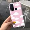 Модный милый чехол из силикона с рисунком цветов и молока для Vivo Y30 1938 Y50 1935 Черный мягкий ТПУ чехол для телефона для Vivo Y 30 50 Y30 2020 Задняя крышка