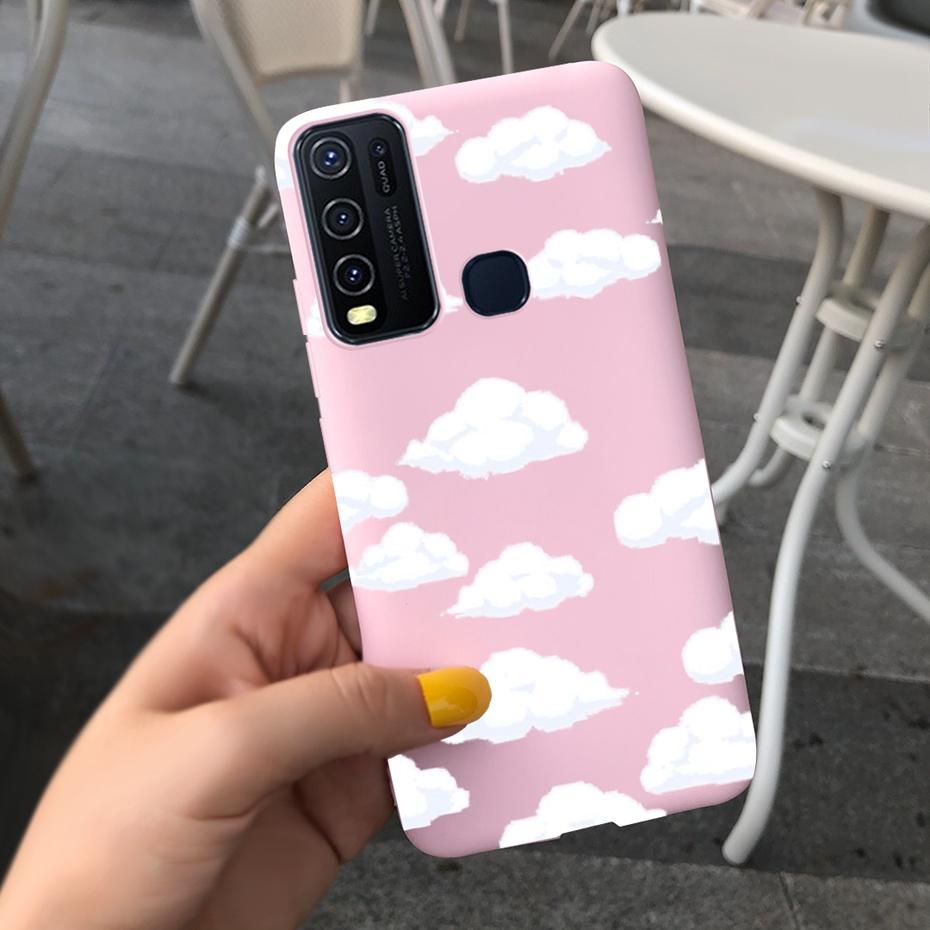 Модный милый чехол из силикона с рисунком цветов и молока для Vivo Y30 1938 Y50 1935 Черный мягкий ТПУ чехол для телефона для Vivo Y 30 50 Y30 2020 Задняя крышка