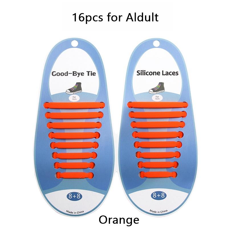 16pcs/Set Fashion Unisex Women Men Athletic Running No Tie Shoelaces Elastic Silicone Shoe Lace All Sneakers Fit Strap