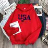 Usa Letters American Flag Stars And Stripes Mens Clothing Loose Crewneck Hoodie Autumn Pullover Hoodies Casual Pocket Sweatshirt