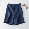 Summer New Cotton and Linen Casual Shorts for Women High Waist Plus Size Wide Leg Shorts Woman Fashion Simple Straight Office Lady Short Pants 24712