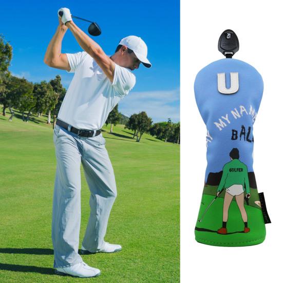 Чехлы для гольф-клюшек из искусственной кожи с мультяшным принтом, чехлы для головок паттеров для гольфа, гибридные чехлы для гольф-клюшек, аксессуары для драйверов, фервей, вудс