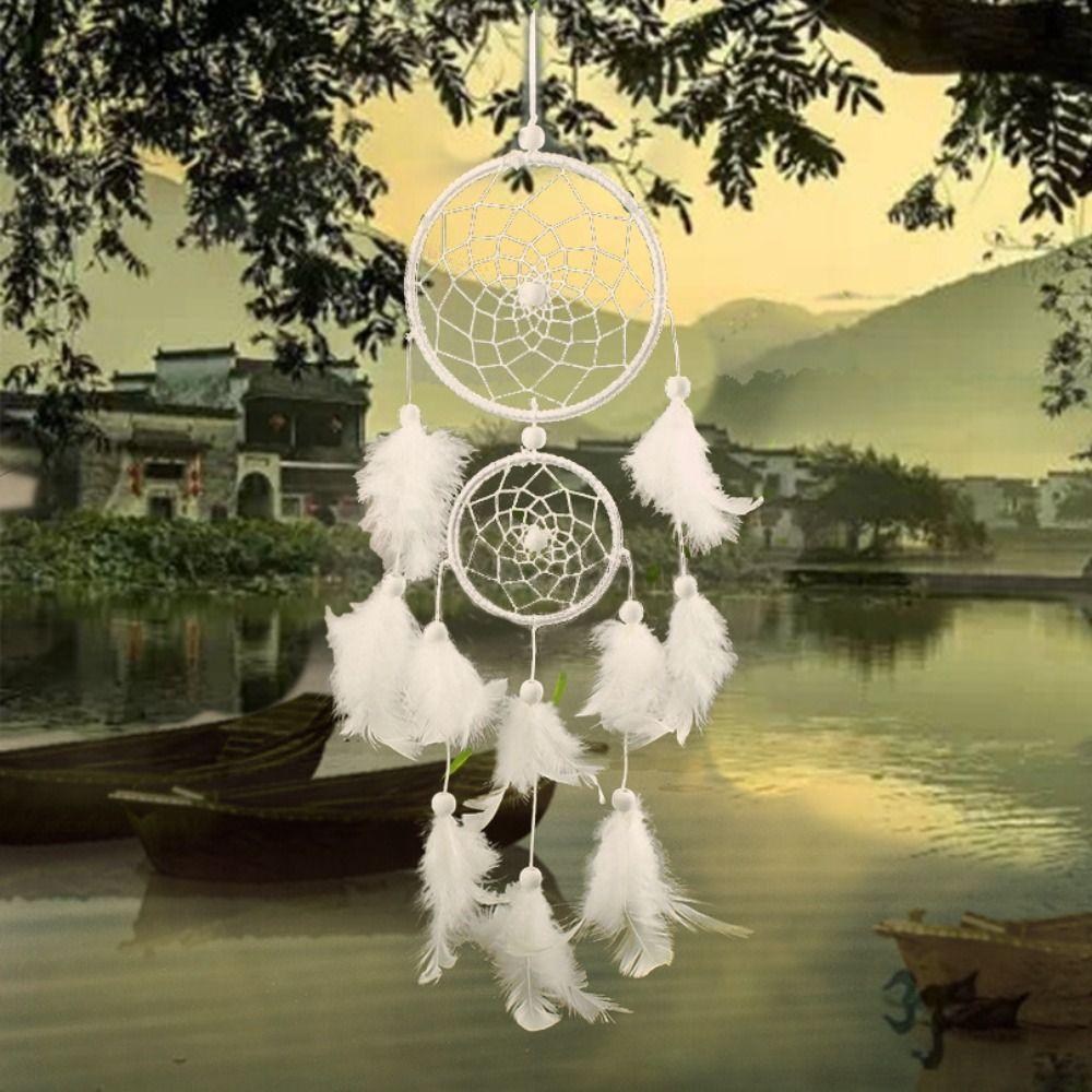 Style Catching Up Handmade Tapestry Dream Catcher Feather Weaving Wind Chimes Feathers Wall Hanging
