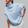 Women's Classic Solid Color Turtleneck Sweater - European & American Autumn/Winter Loose Knitwear