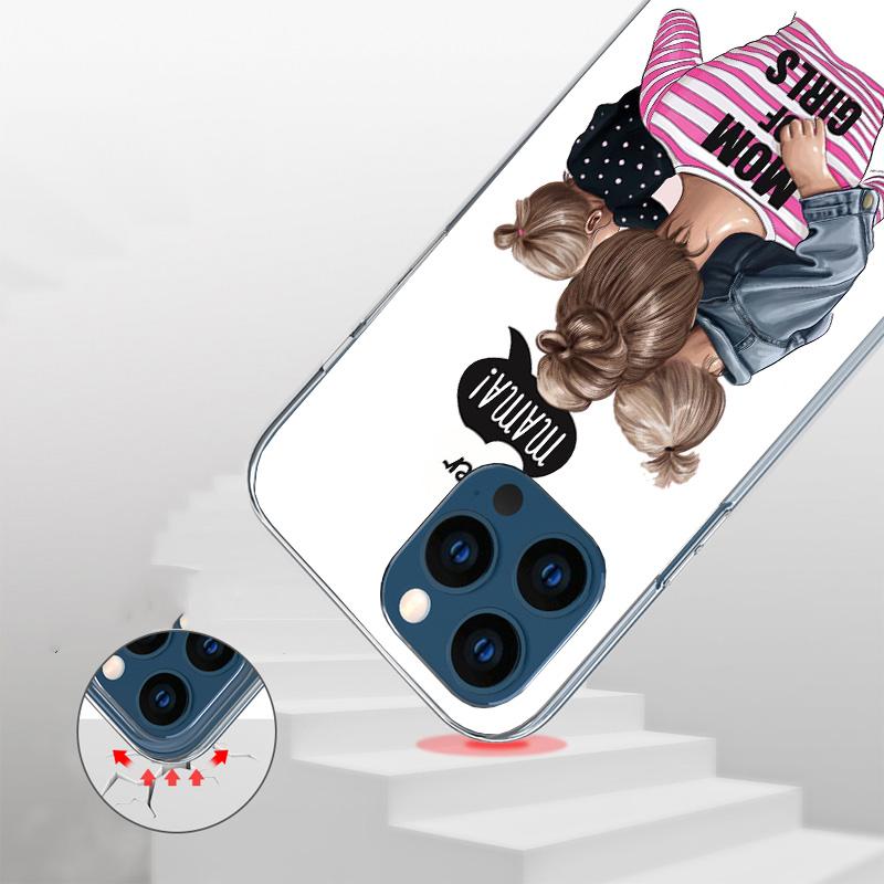 Чехол для телефона Мама и Дочка для iPhone 17 Air 16 Pro Max 16E 15 + 14 Plus 11 12 13 Mini 7 8 SE Подарок Печатный Чехол Fundas 17 Air 16 P