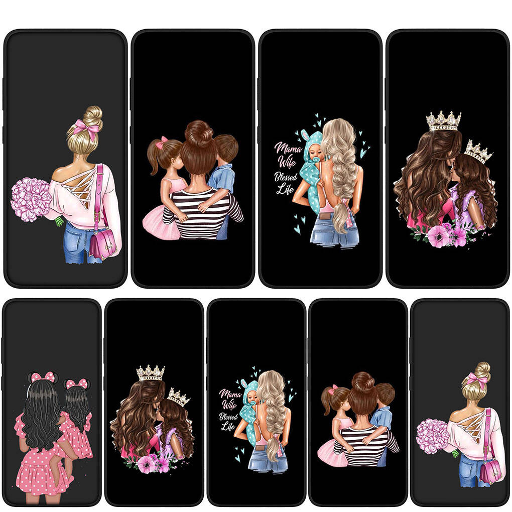 Чехол для iPhone 17 16 15 Xiaomi Poco Redmi Note 14 13 12 11 Pro Max Samsung Galaxy S25 S24 S23 OPPO Huawei Девочка Мама Женщина Семья Мальчик Чехол для телефона