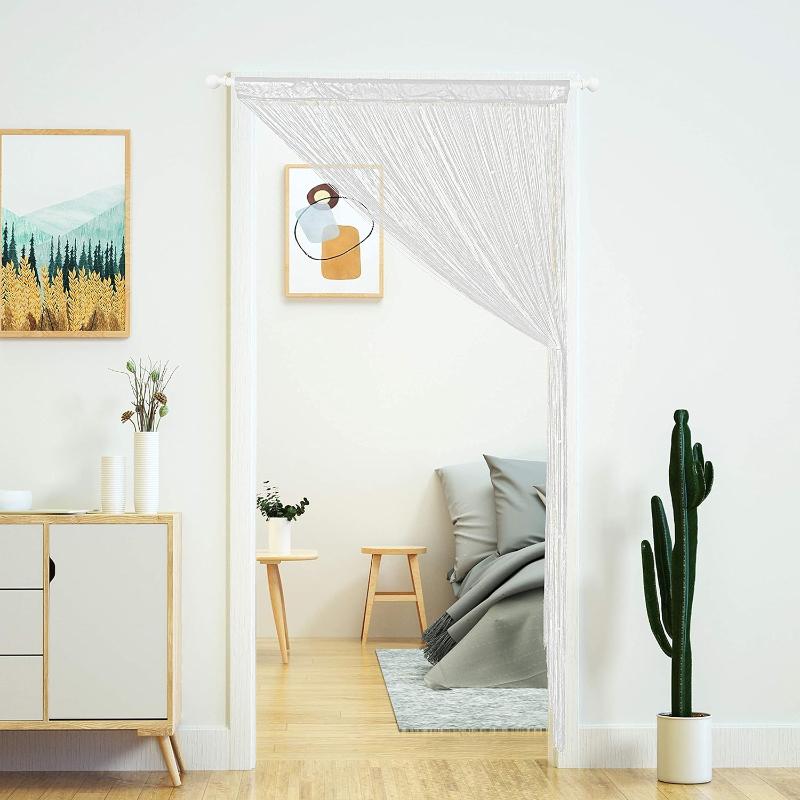2027 Beaded Curtain Door String Curtains for Doorway Tassels Beads Hanging Fringe Divider Window Hallway Entrance Wall Closet Bedroom Privacy Decor
