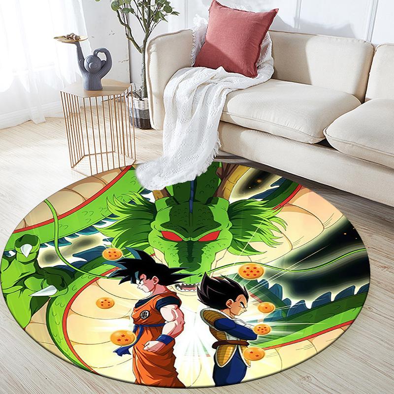 Dragon Ball2 Round Area Rug,Carpet Rug for Living Room Bedroom Sofa Playroom Decor,Non-slip Floor Mat