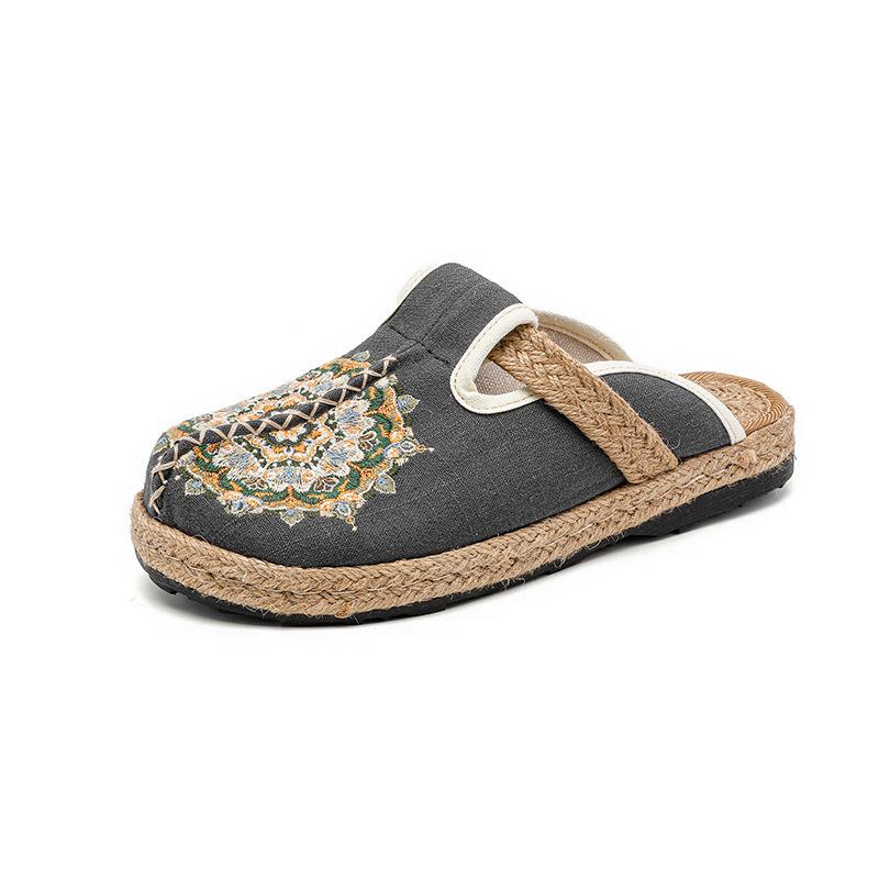 Women's Slip On Mules Comfortable Flat Lightweight Wide Toe Clog Casual Art Painted Travel Shoes Malaga Series