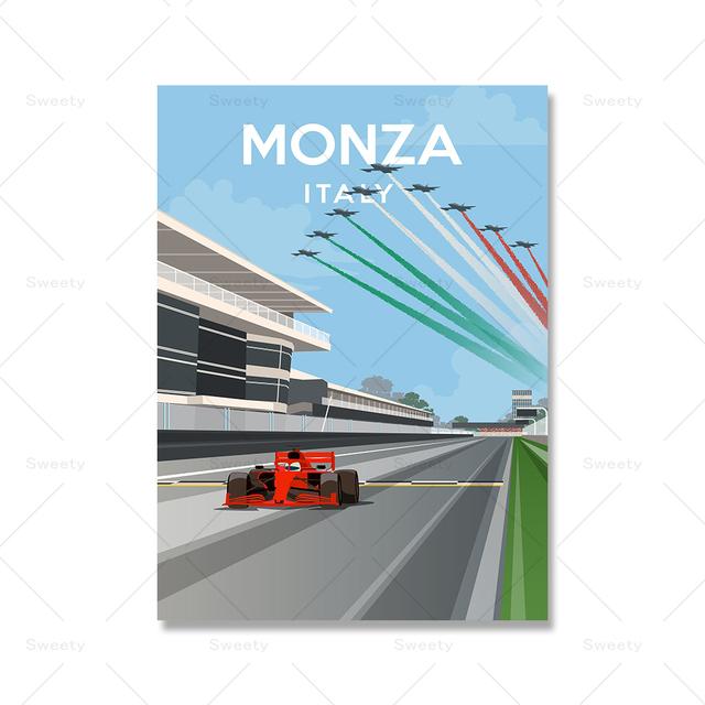 Монако Интерлагос Спа Печатные плакаты Гонки канадцев Живопись Современные абстрактные настенные художественные изображения