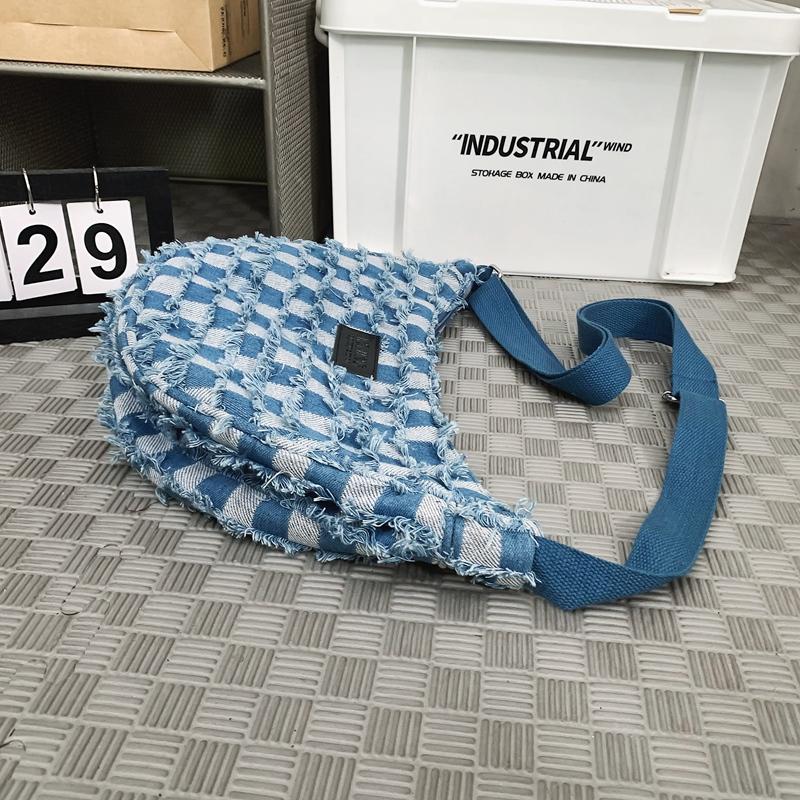 Джинсовая сумка Студенческий класс Пригородная сумка через плечо Женская легкая сумка через плечо Сумка подмышками