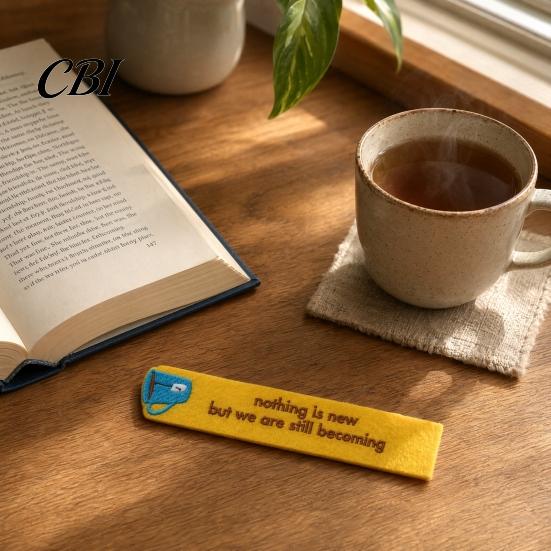 Non-fading Bookmark Handmade Embroidered Felt Bookmark, Coffee Cup Book Page Marker, Reading Accessories for Men Women Lovers High-density