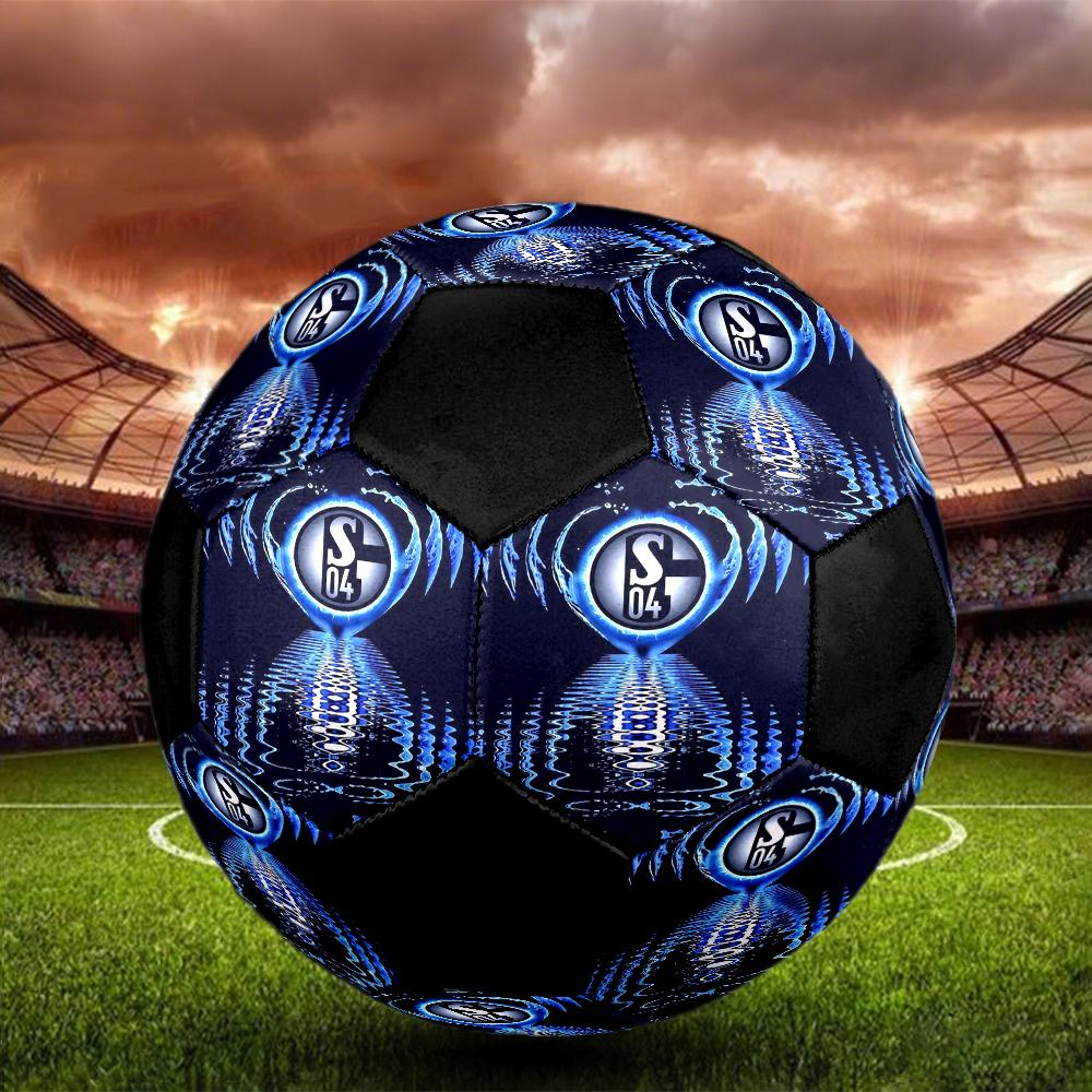 Schalke 04 Indoor Soccer Ball Colorful Machine Stitched PVC Size 5 Team Training Competition Ready Durable High-Bounce Cool Sports Gift