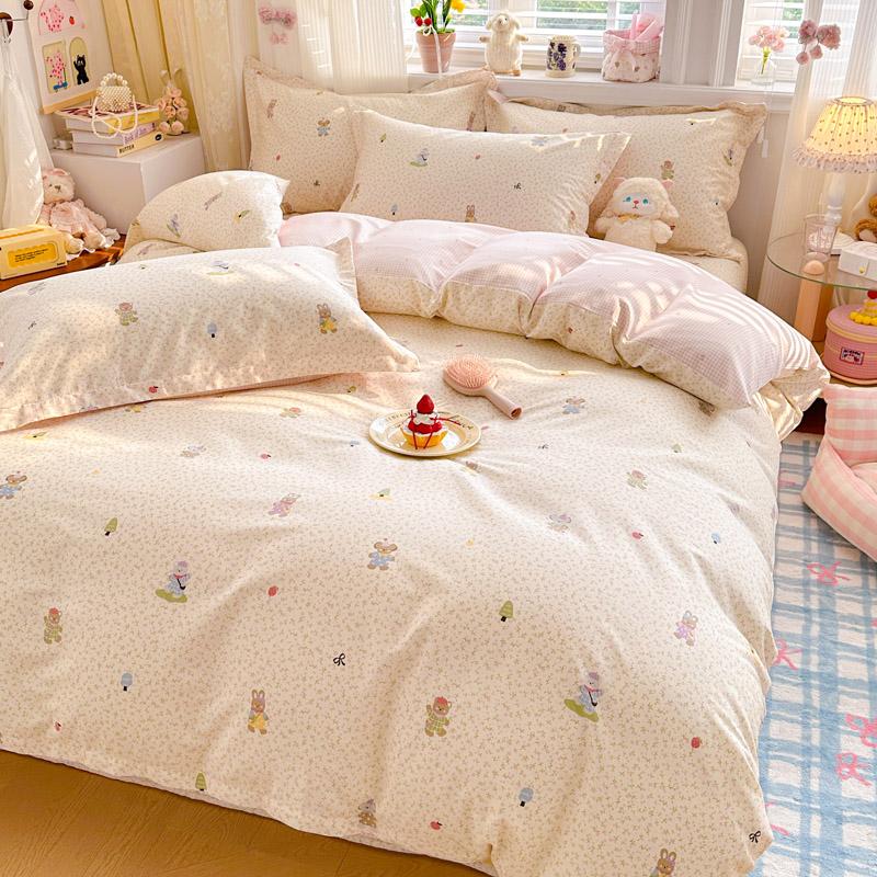 100% Cotton Duvet Cover Soft Breathable Printed Quilt Cover Skin Friendly Comfortable Durable Bedding for Single and Double Beds