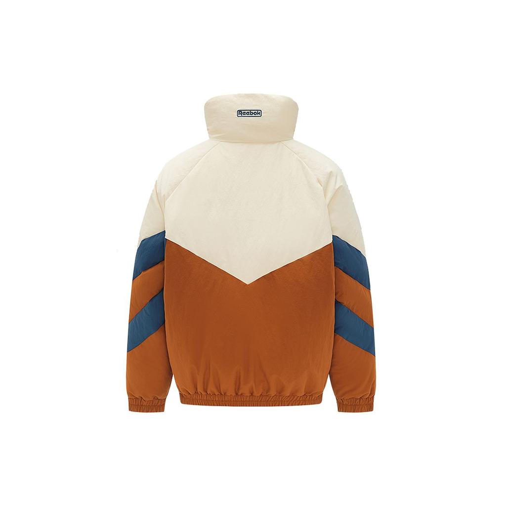 Reebok Lightweight Warm Windproof Loose Down Jacket Women Jacket Off-White Brown Lake-Blue 23FRC252WGBH