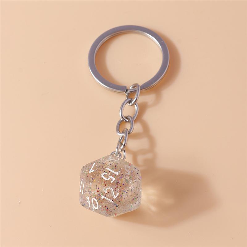 Cute Keychains Resin Colorful Dice Charms Keyrings Souvenir Gift for Women Men Car Key Handbag Pendants Key Chains DIY Accessory
