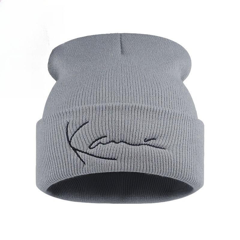 Вязаная шапка Karl Kani Retro с вышивкой букв для мужчин и женщин, зимняя теплая вязаная шапка с капюшоном
