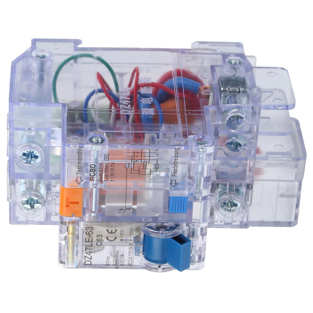 DZ47LE63 1P+N C63 автоматический выключатель прозрачный бытовой выключатель утечки на землю