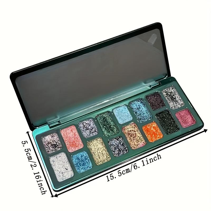 16-Color Sparkling Diamond Eyeshadow Palette High Pigments, Metallic & Pearl Finishes Versatile Face and Eye Makeup Matte & Shimmer Effects Eyeshadow
