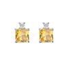 RAKOL Sapphire Color Geometric Square Zircon Stud Earrings for Women