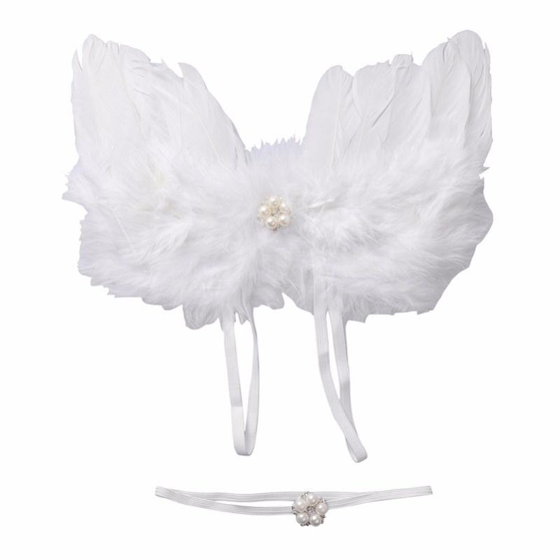 Костюм для новорожденных девочек с крыльями ангела, повязка на голову, юбка, реквизит для фотосъемки