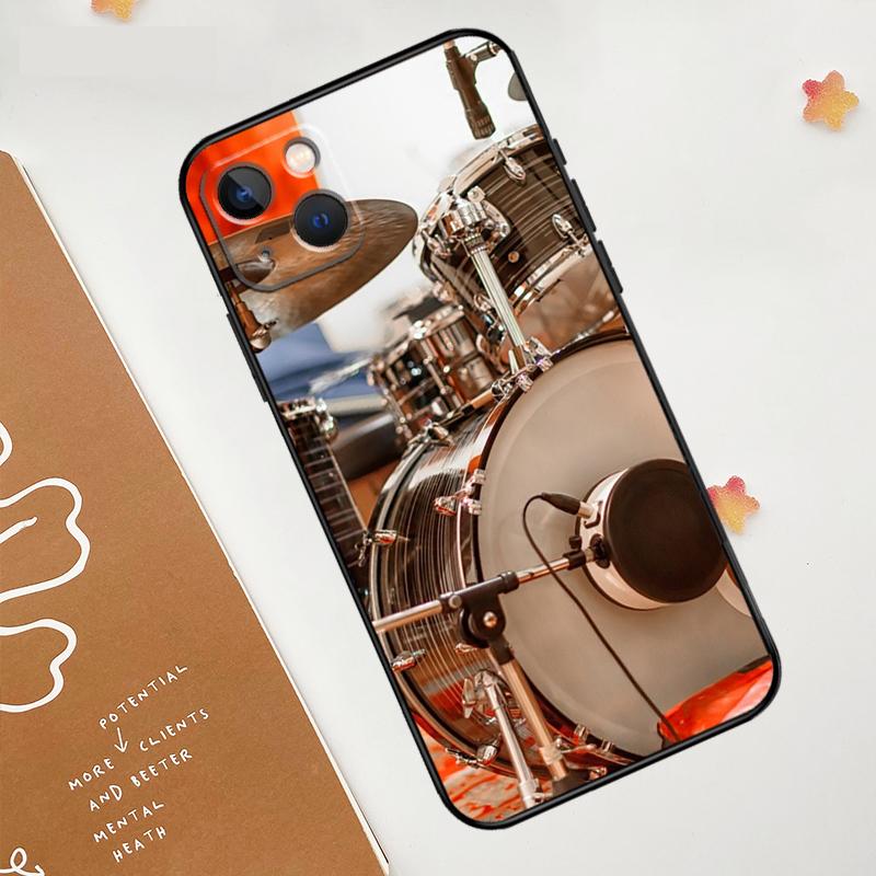 Чехол для телефона Apple iPhone 15 16 14 13 12 11 Pro Max Mini XR 15 16 Plus 16e с рисунком Музыкальный инструмент Барабан Защитная крышка