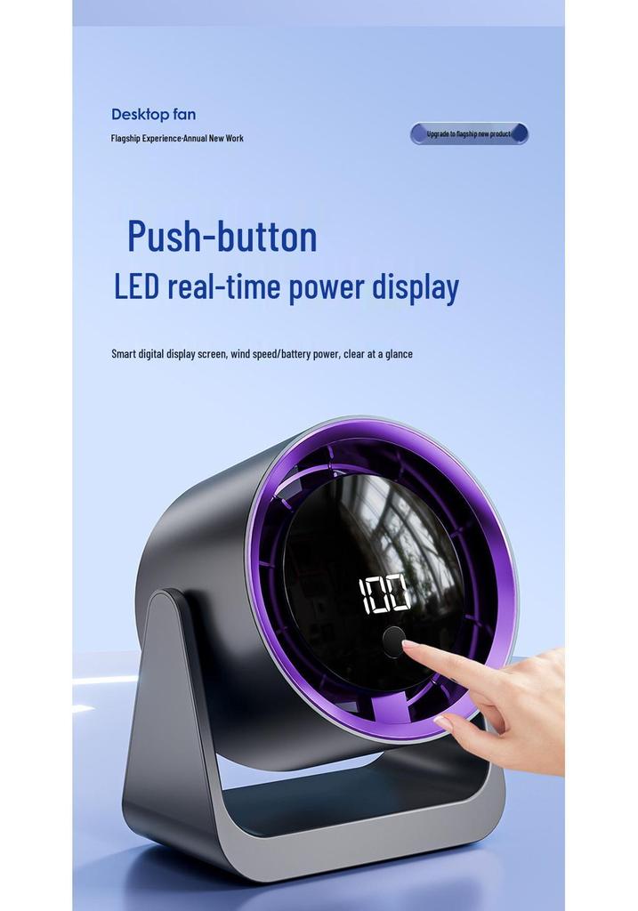 Portable Rechargeable Fan with Long Battery Life for Dormitory, Office, or Wall Mounting